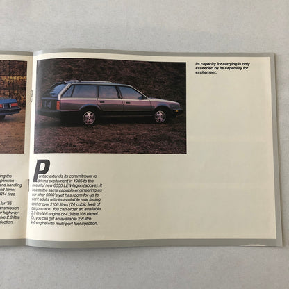 1985 Pontiac 6000 and 6000 STE Sales Brochure Catalog Coupe Sedan Station Wagon