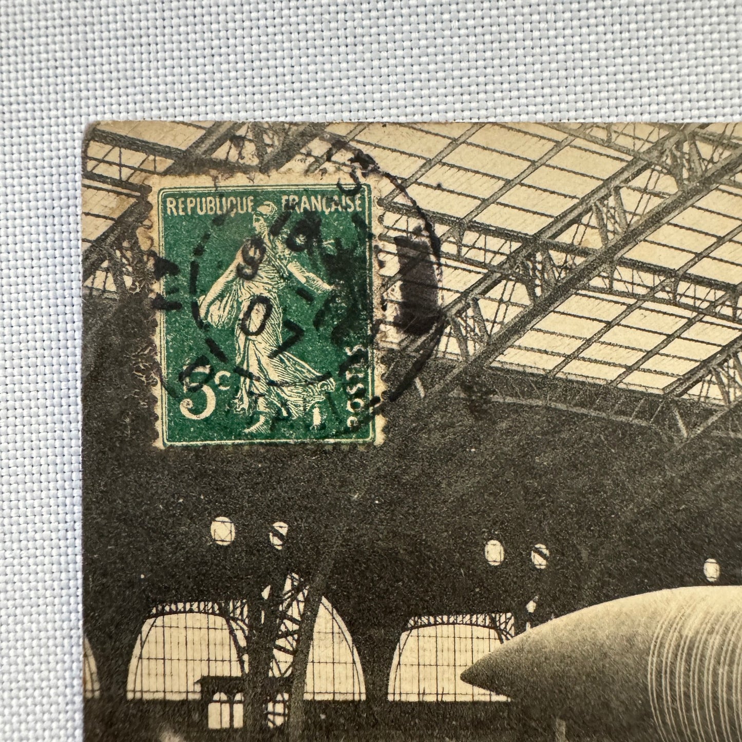 Vintage Zeppelin Airship Dirigible Postcard Post Card French Lebaudy Le Jaune