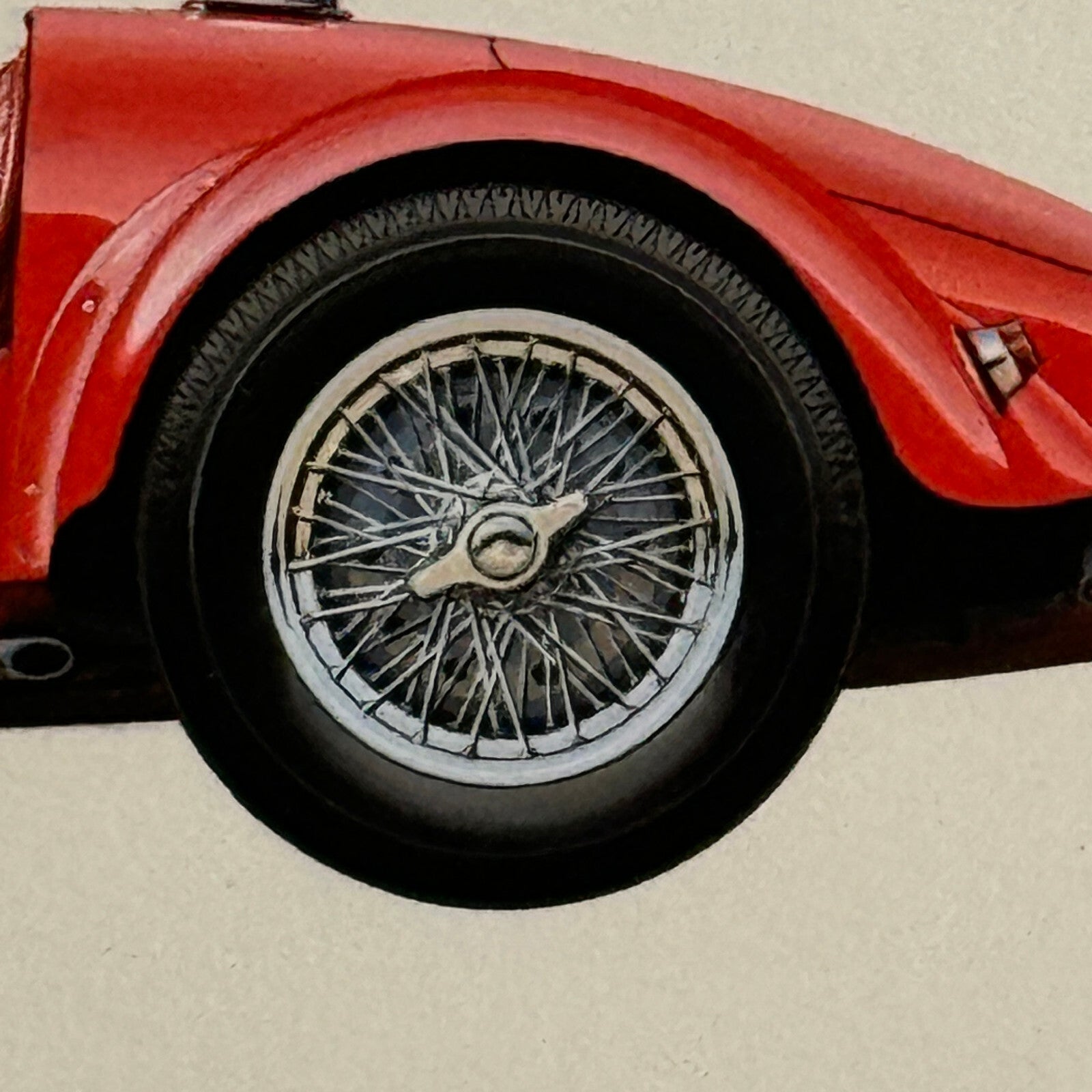 1952 Maserati A6 GCS 2000 Roadster Car Illustration Hand Drawn Art Vintage