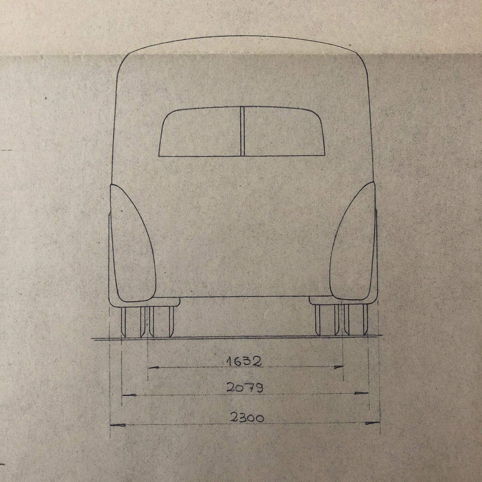 1935 Coachbuilder Bus Design Blueprint Rendering Blue Print Coach Bus Truck