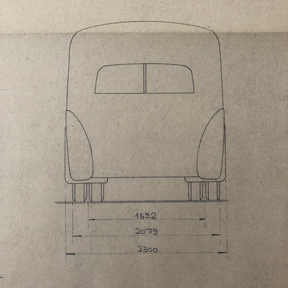 1935 Coachbuilder Bus Design Blueprint Rendering Blue Print Coach Bus Truck