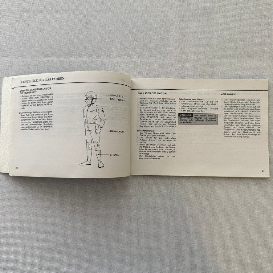Vintage Suzuki GS1000H Motorcycle Bike Owners Manual Instruction Guide GERMAN