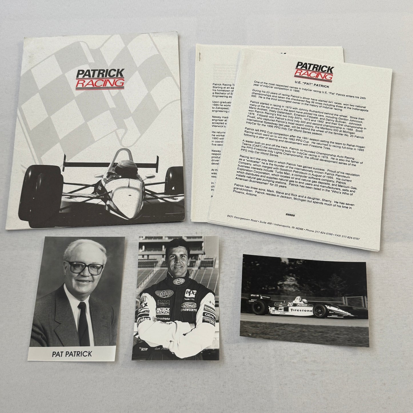 1996 Patrick Racing Press Kit Scott Pruitt IndyCar Vintage Brochure Photos