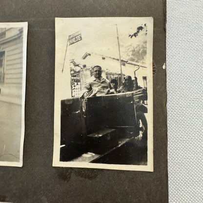 Vintage Photo Album Pages Car Automobile People Horse Cow Animals European