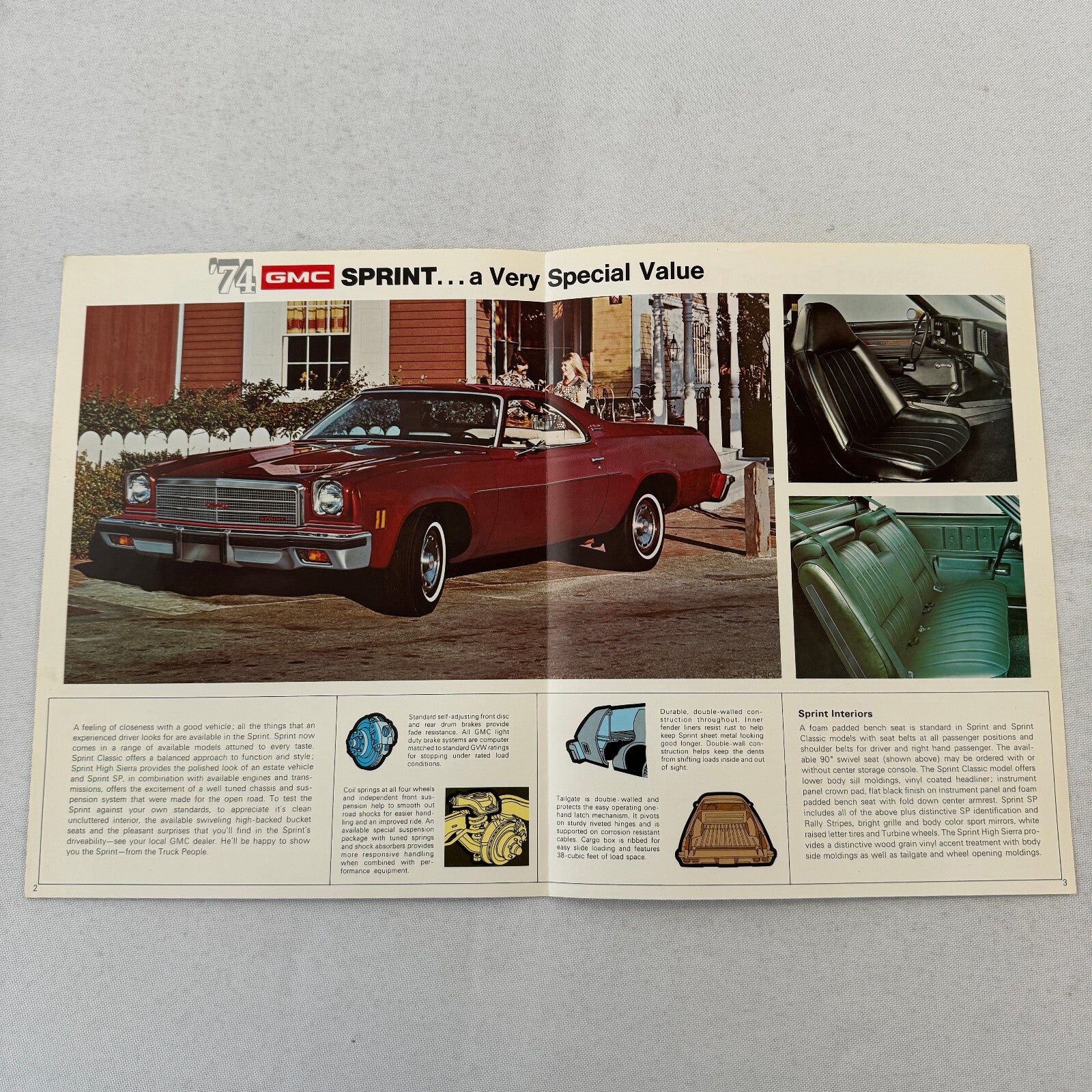 1974 GMC Sprint Pickup Sales Brochure Catalog Advertising Vintage