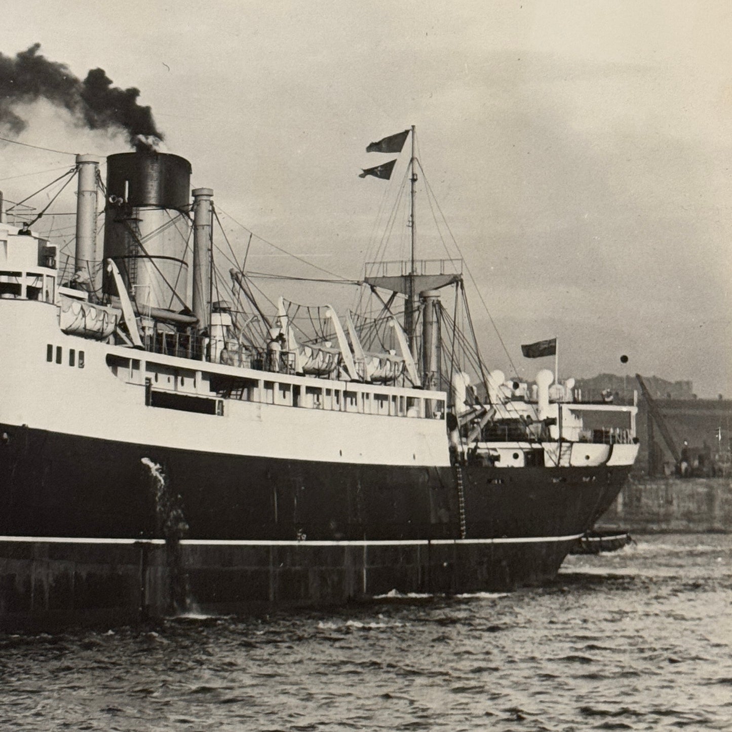 Cunard Line Arabia Ship Boat Press Photo Photograph 1948 Vintage Halifax