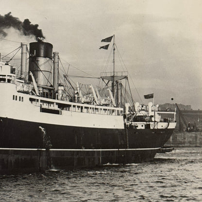 Cunard Line Arabia Ship Boat Press Photo Photograph 1948 Vintage Halifax