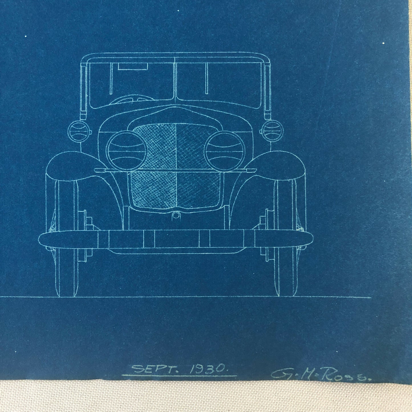 1930 Coachbuilder Car Design Blueprint Rendering Blue Print Speedster Cabriolet