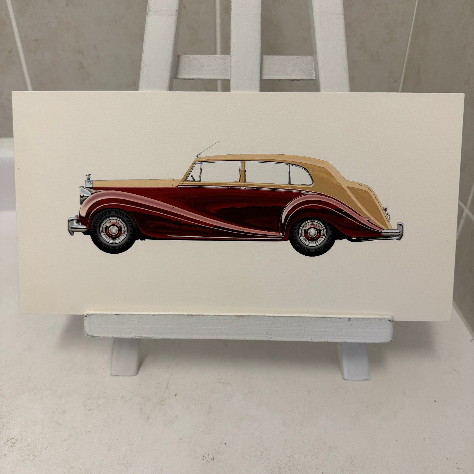 1954 Rolls Royce Silver Wraith Limousine Car Illustration Art Drawing Hand Drawn