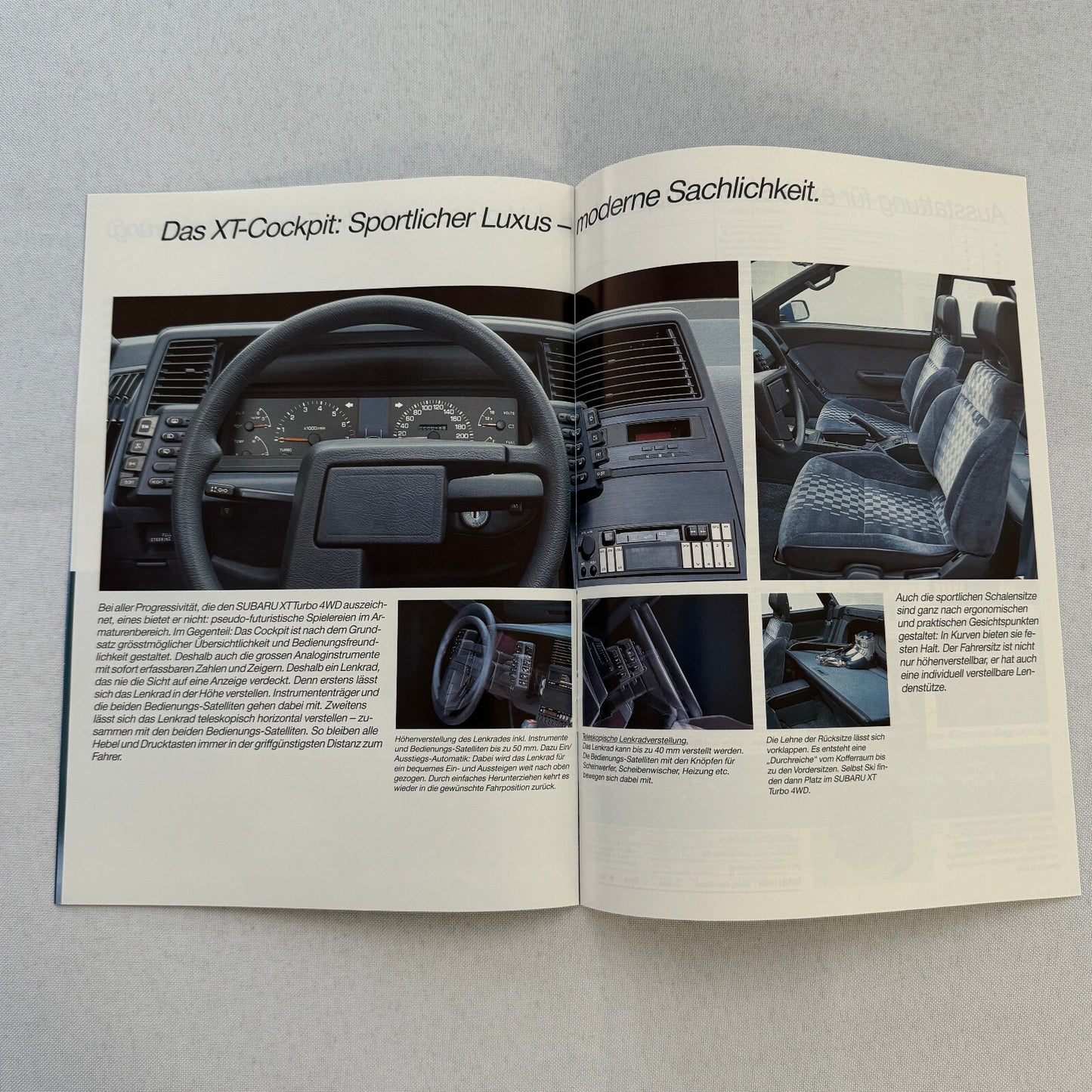 Subaru XT 4WD Turbo Car Sales Brochure Catalog GERMAN TEXT European