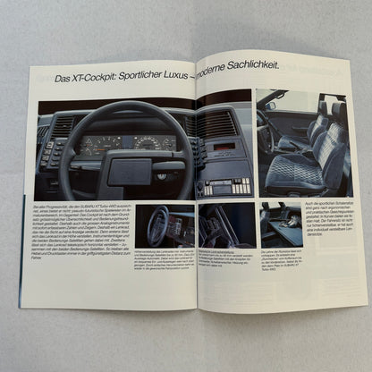 Subaru XT 4WD Turbo Car Sales Brochure Catalog GERMAN TEXT European