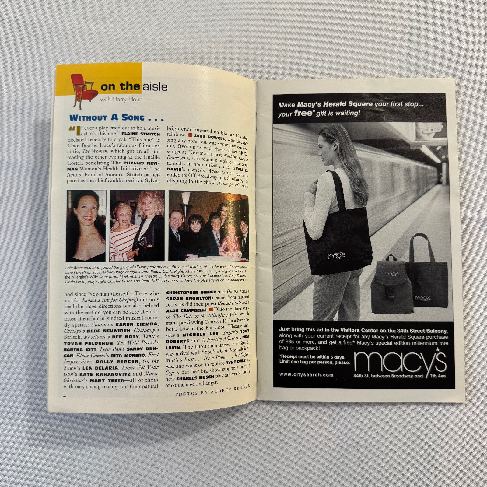 Texts for Nothing Cast Signed Playbill 2000 Autographed Bill Irwin