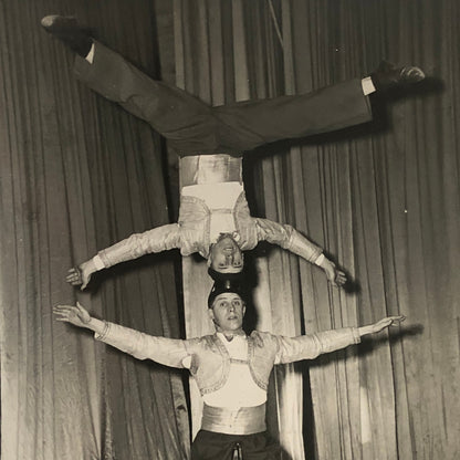 Circus Performer Unicycle Balancing Act Photo Photograph Dam Brothers Vintage