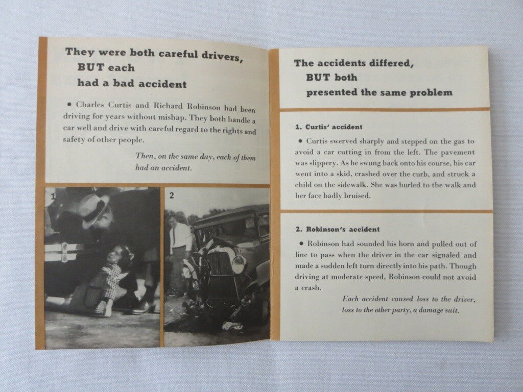 Vintage Standard Accident Insurance Book Sales Brochure 1930s - Auto Insurance 