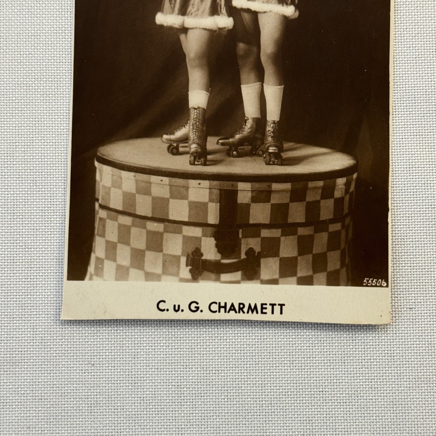 Roller Skating Circus Act Postcard Post Card Lot 2x Charmett European Skate