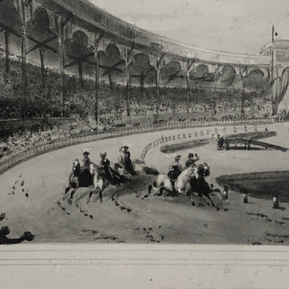 Vintage Photograph of Painting Circus Scene Horses Hot Air Balloon Photo