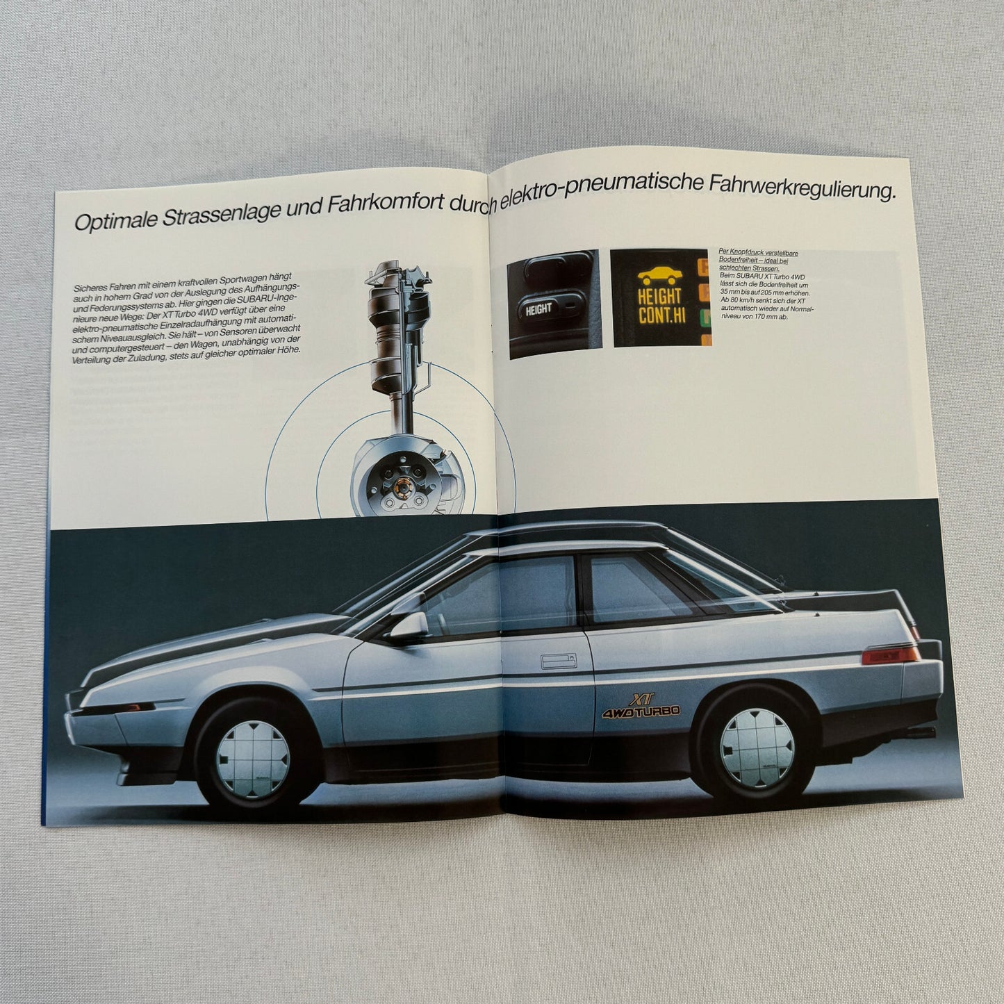 Subaru XT 4WD Turbo Car Sales Brochure Catalog GERMAN TEXT European
