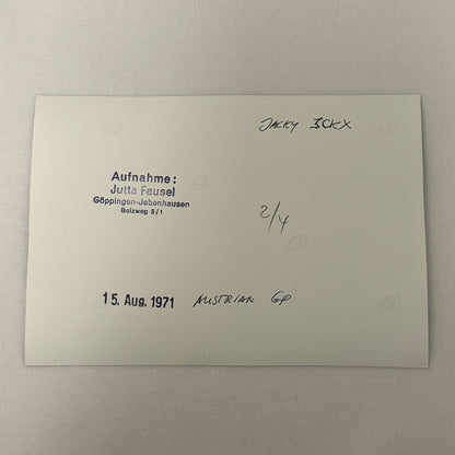 Vintage Racing Photo 1971 Austrian Grand Prix Driver Jacky Ickx Motorsport