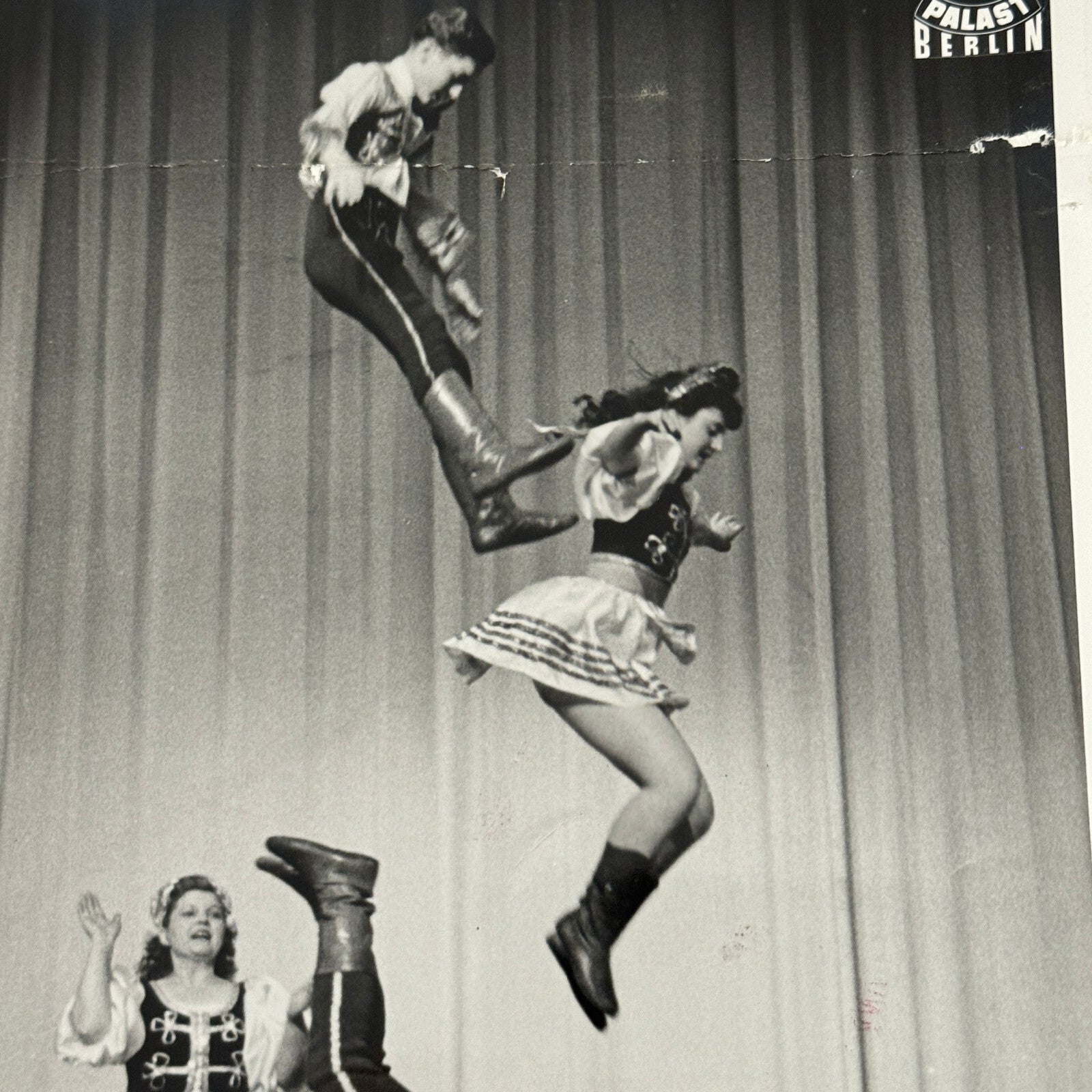 Vintage Circus Acrobat Tumbling Performer Act Photo Photograph Berlin 1953