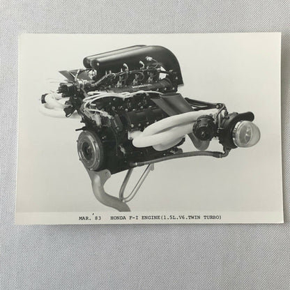 Vintage 1983 Honda Formula 1 Racing Car Engine Photo Photograph Print 
