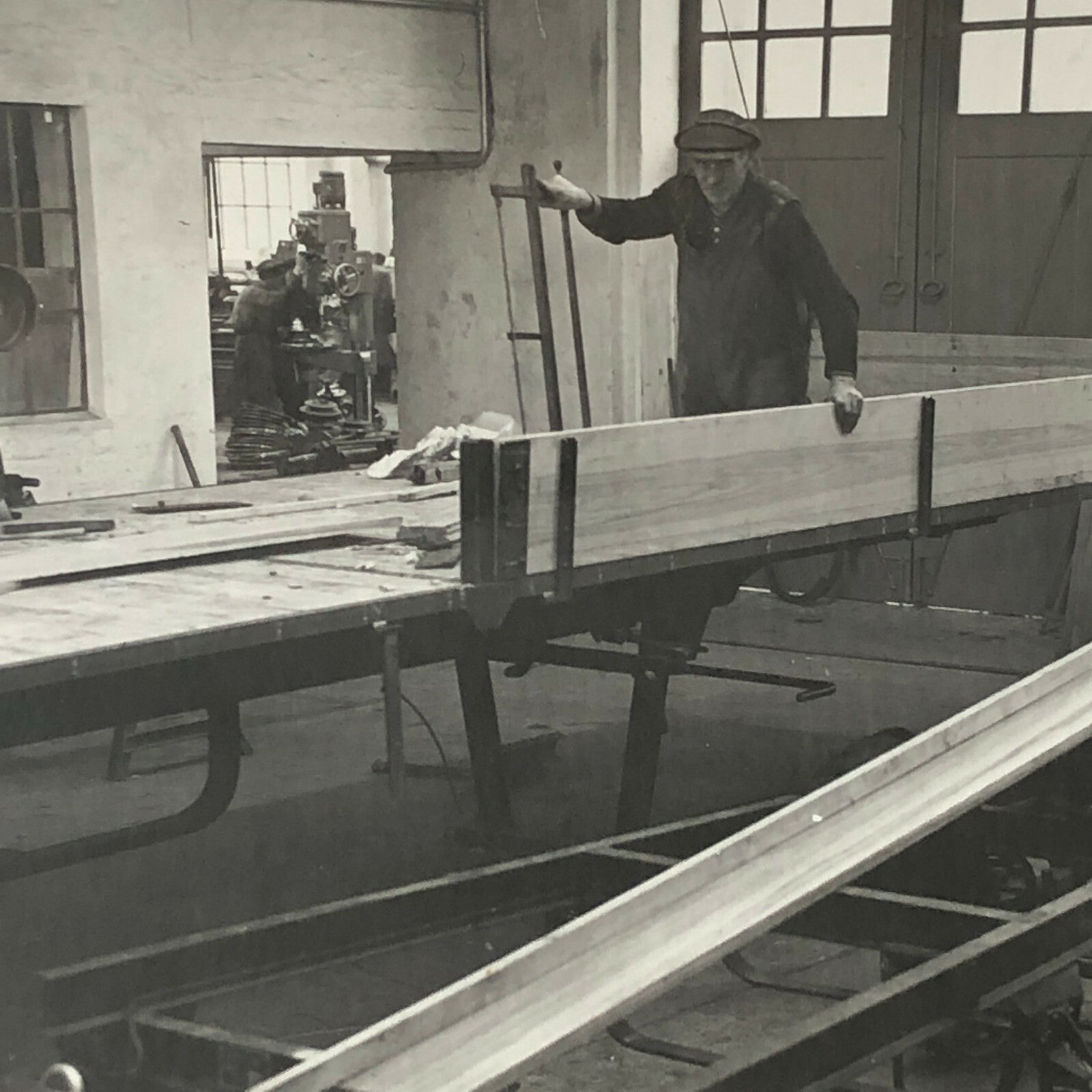 Antique Vintage Factory Company Photo Photograph ERGO Trailer Denmark Worker