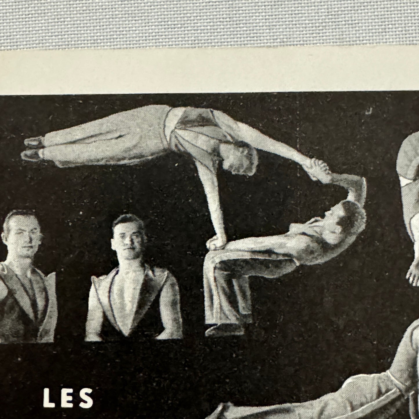 Vintage Circus Postcard Les Gabrillos Acrobat Balancing Act