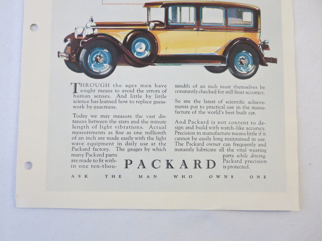 1927 1928 ? Packard Original Dealer Only Ad Proof Sedan - Vintage Advertising