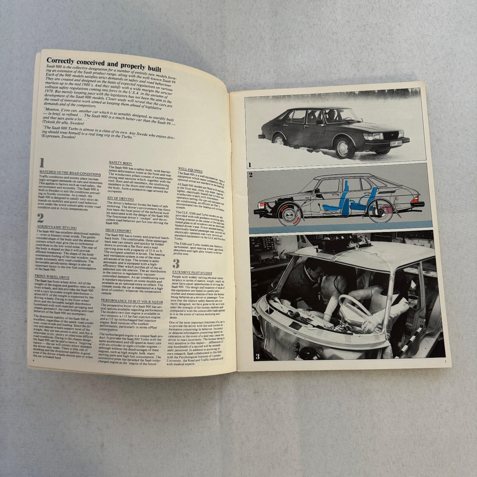 Saab 900 Engineering Features Book Brochure 1979 Saab 900 Turbo GLi EMS GLE