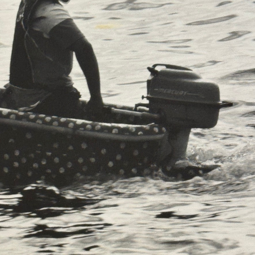 Vintage Press Photo Motor Boat Racing Bathtub Photograph Print