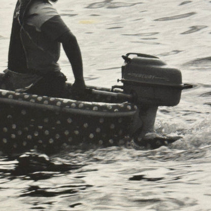 Vintage Press Photo Motor Boat Racing Bathtub Photograph Print