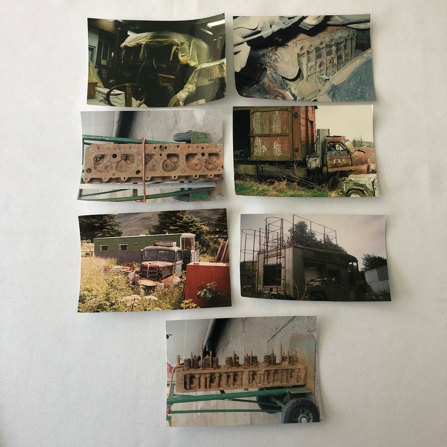 Vintage Bedford Truck Barn Find Junk Yard Parts Photo Photograph Print Lot 43x