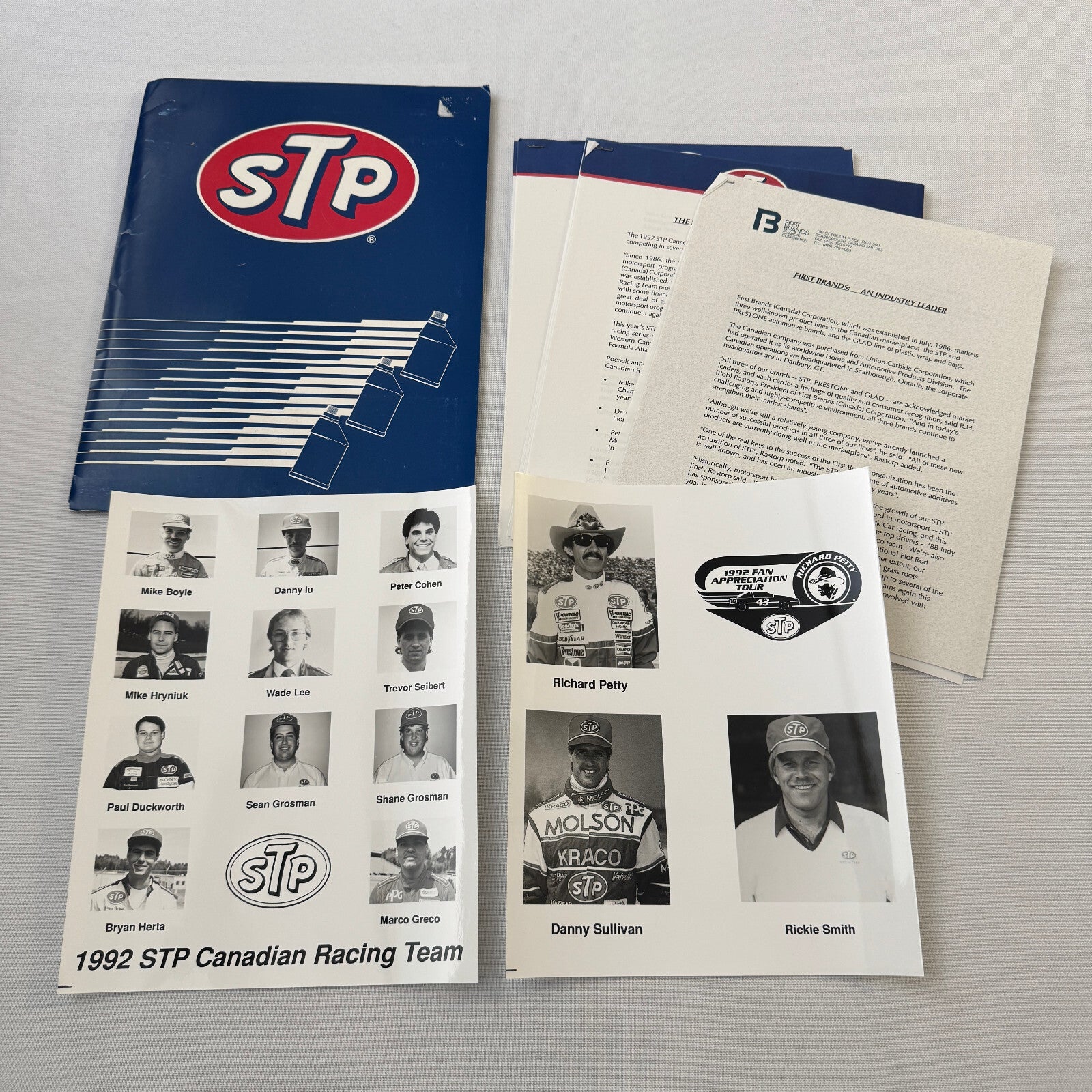 1992 STP Racing Press Kit Brochure Photos Bryan Herta Richard Petty Vintage