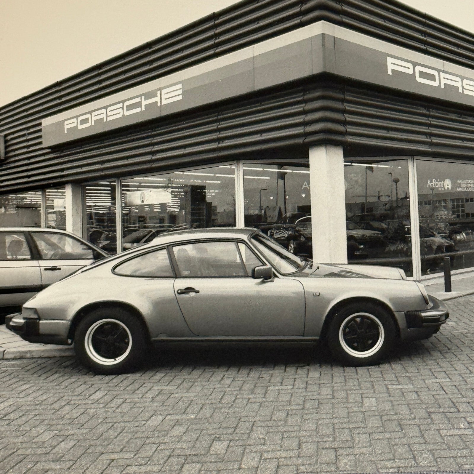 Porsche 911 at Dealership Photo Photograph Print Vintage 1988