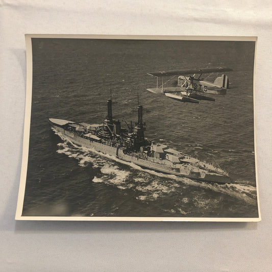 Airplane Plane over Military Ship Boat Aircraft Vintage Max Karant