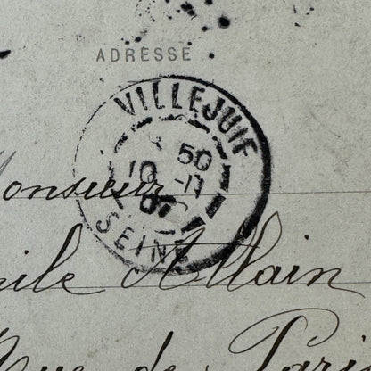 Vintage Zeppelin Airship Dirigible Postcard Post Card French Ville de Paris