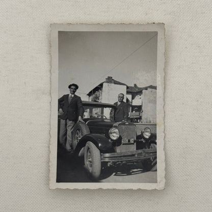 Vintage Photo Photograph Print Men with Early Automobile Car