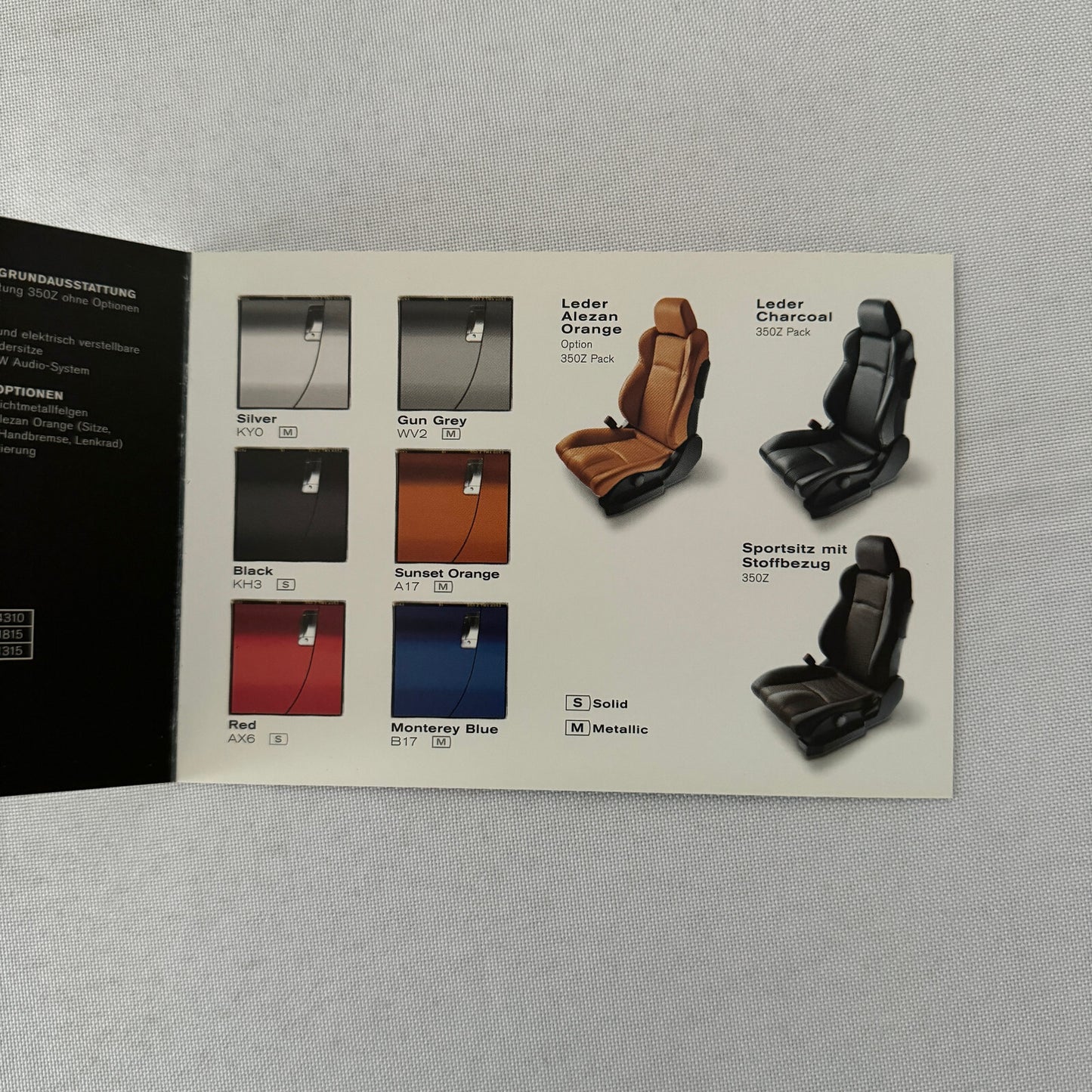 Nissan 350Z 350 Z Coupe Car Sales Brochure Catalog GERMAN Text 2003