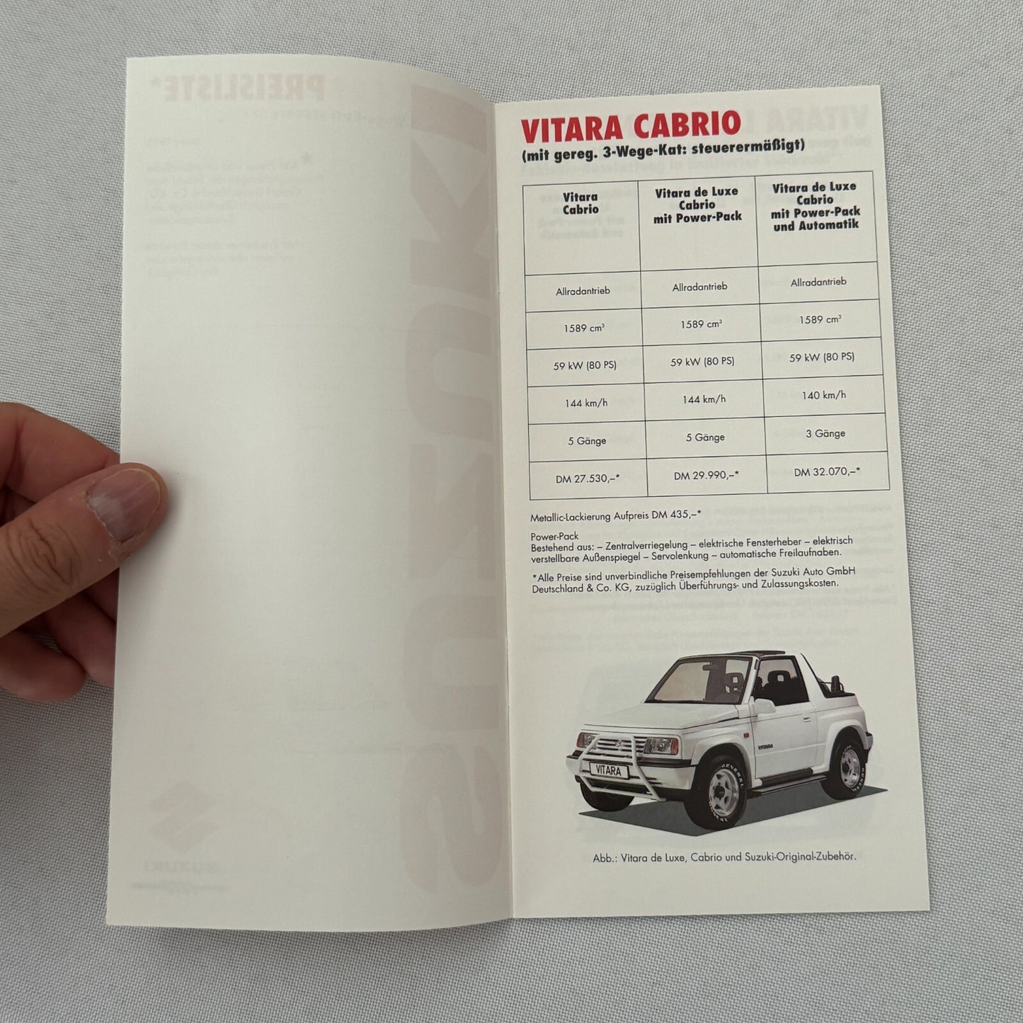 1993 Suzuki Press Kit Brochure German Suzuki Swift Samurai Vitara Super Carry
