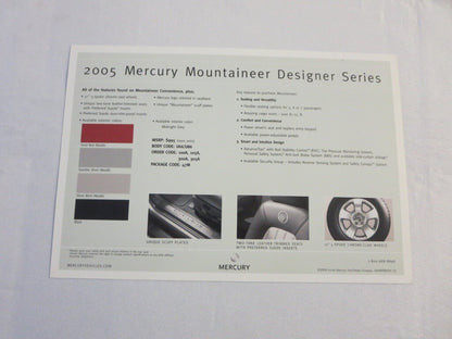 2005 Mercury Mountaineer Designer Series Sales Sheet Brochure 