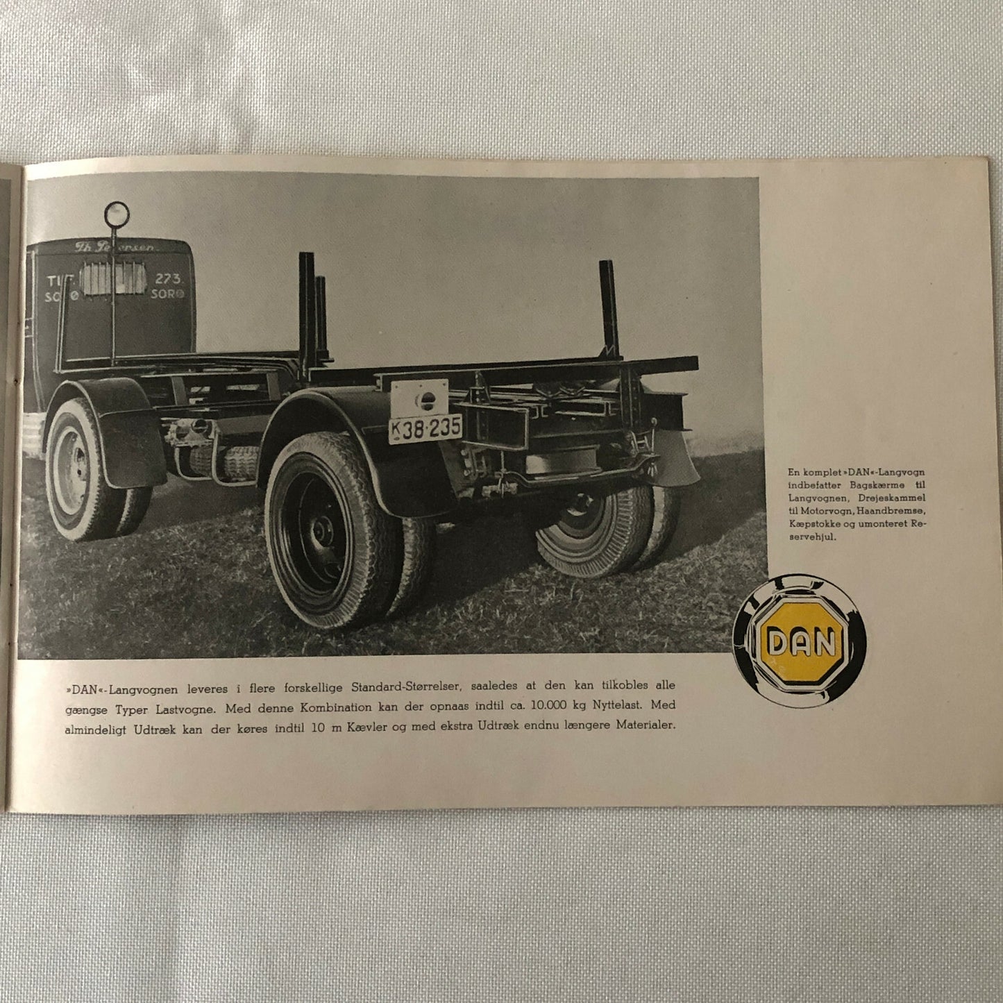 Vintage Dan Trailer and Truck Sales Brochure Catalog - DANISH Text 
