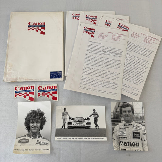1984 Canon Porsche Racing Press Kit Photos Jan Lammers Jonathan Palmer