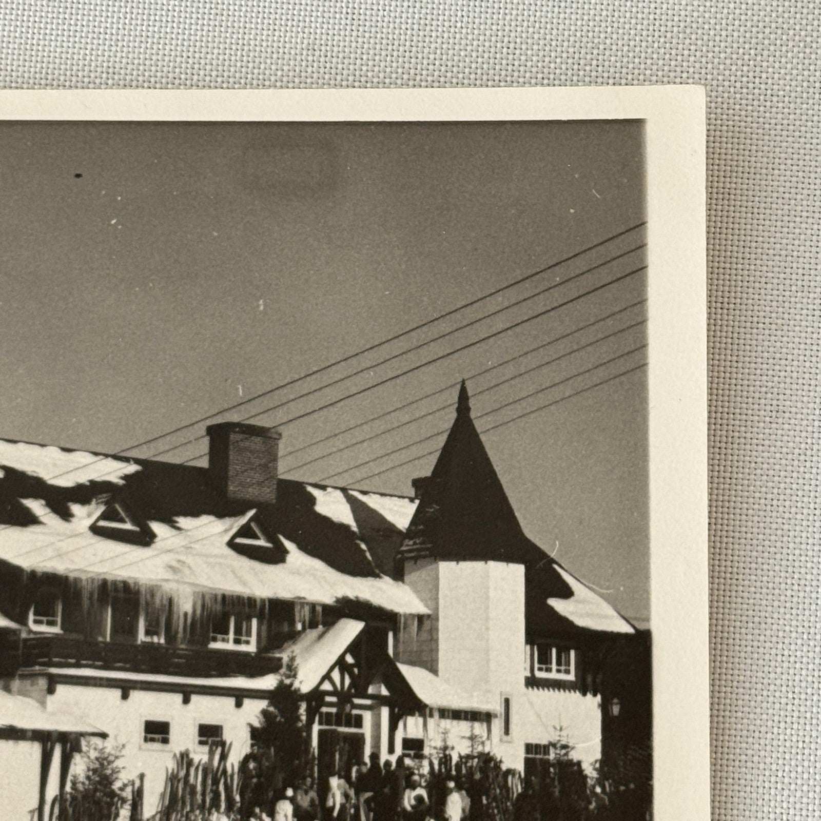 Vintage Photo Photograph Print Automobile Car Winter Scene Building