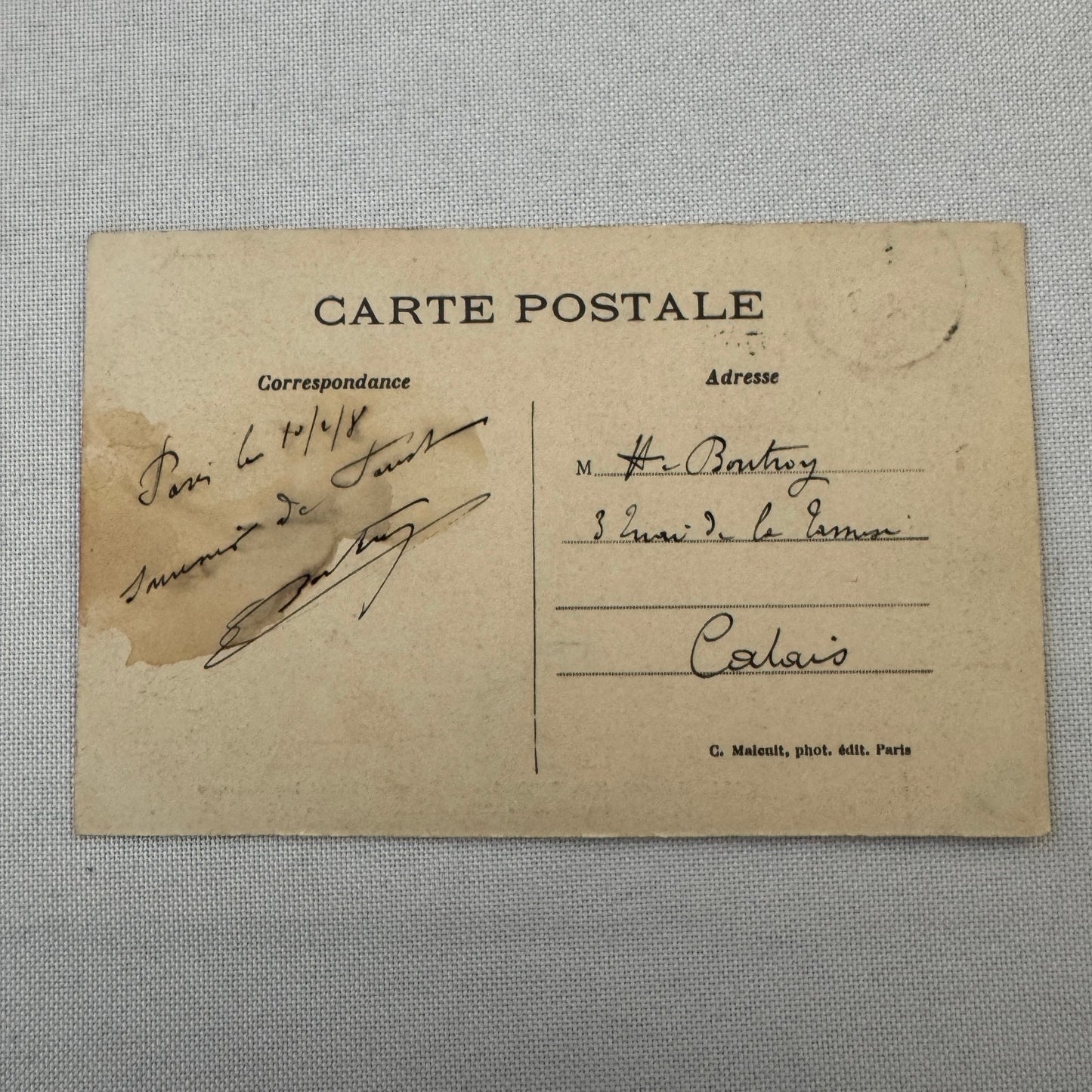 Vintage Zeppelin Airship Dirigible Postcard Post Card French Militay Paris