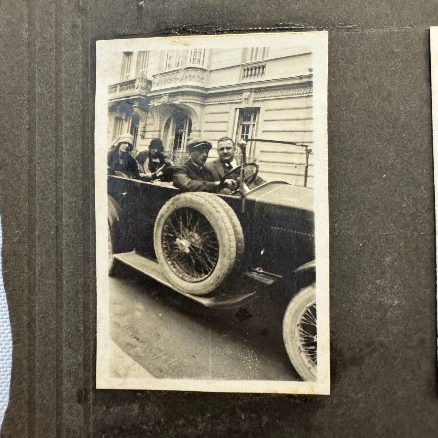 Vintage Photo Album Pages Car Automobile People Horse Cow Animals European