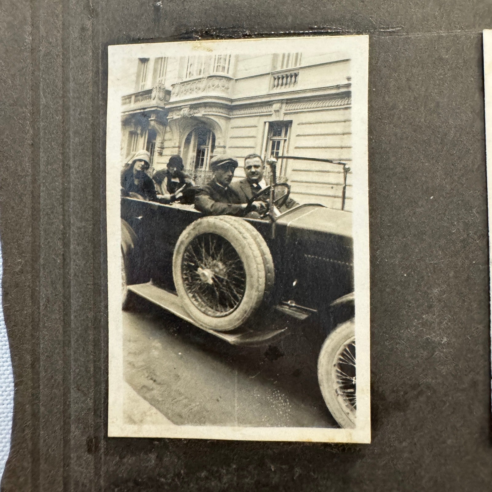 Vintage Photo Album Pages Car Automobile People Horse Cow Animals European