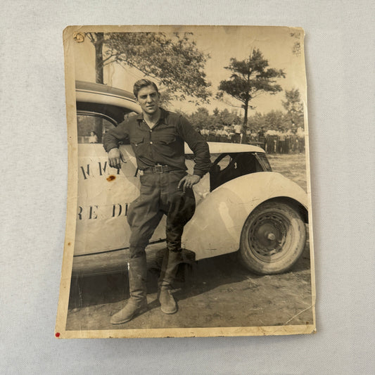 Vintage Car and Driver Photo Photograph Stock Car Racing Race Car ?