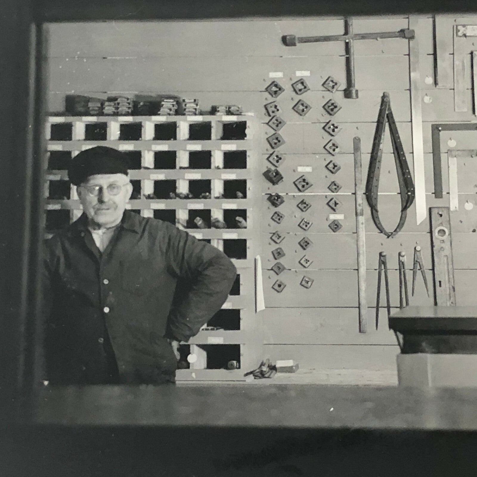 Antique Vintage Photograph of a Worker in Factory Denmark Ergo Trailer