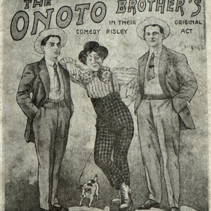 Vintage Circus Comedy Act Postcard Post Card The Onoto Brothers 1914 Postmark
