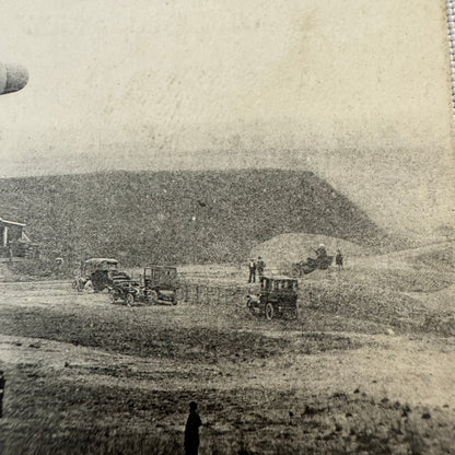 Vintage Zeppelin Airship Dirigible Postcard French Military Hangar Paris