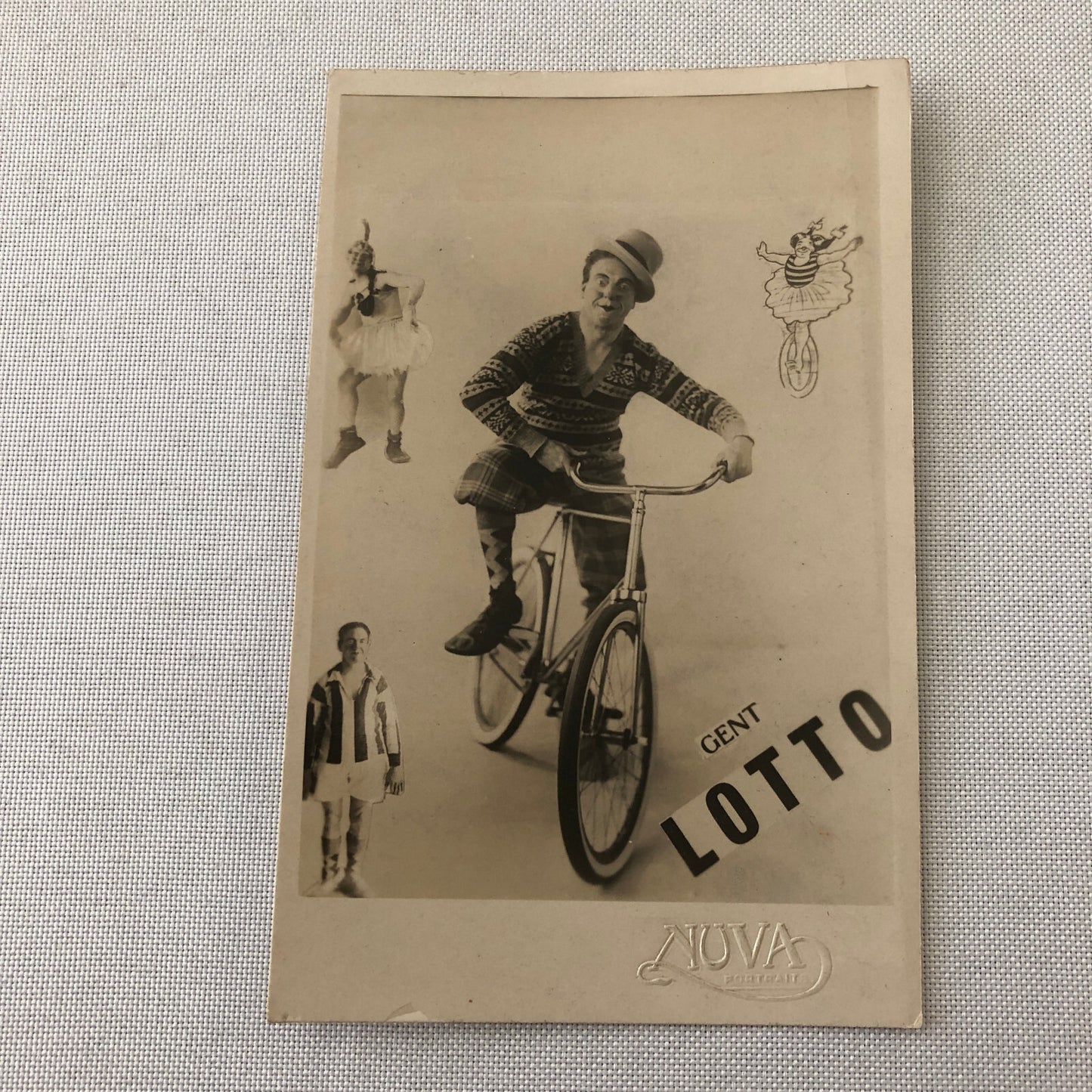 Circus Clown Performer Photo Photograph Print Bicycle Act European Vintage